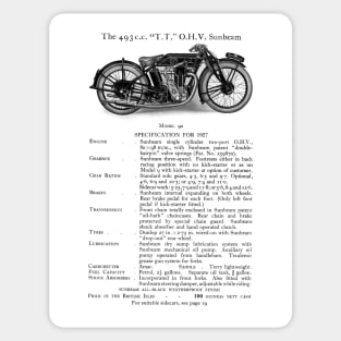 Sunbeam motorbike catalogue 1927 Sticker